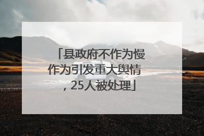 县政府不作为慢作为引发重大舆情，25人被处理