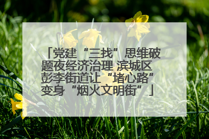 党建“三找”思维破题夜经济治理 滨城区彭李街道让“堵心路”变身“烟火文明街”