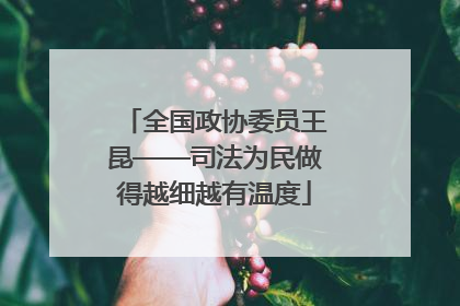 全国政协委员王昆——司法为民做得越细越有温度