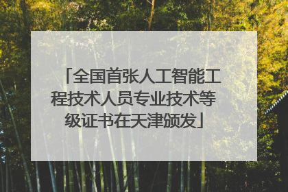 全国首张人工智能工程技术人员专业技术等级证书在天津颁发