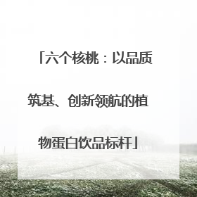 六个核桃：以品质筑基、创新领航的植物蛋白饮品标杆