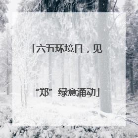 六五环境日，见“郑”绿意涌动