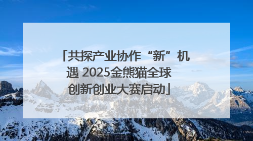 共探产业协作“新”机遇 2025金熊猫全球创新创业大赛启动