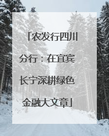 农发行四川分行：在宜宾长宁深耕绿色金融大文章