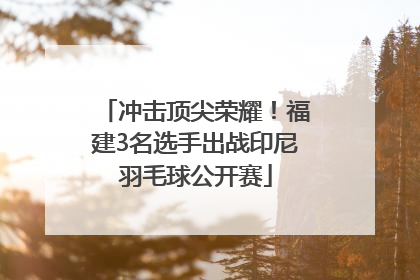 冲击顶尖荣耀！福建3名选手出战印尼羽毛球公开赛