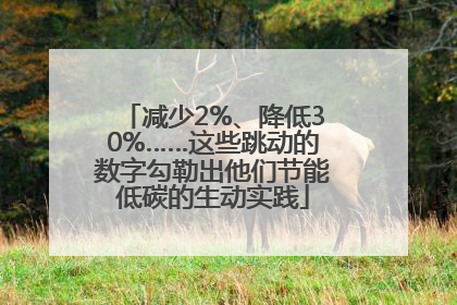 减少2%、降低30%……这些跳动的数字勾勒出他们节能低碳的生动实践