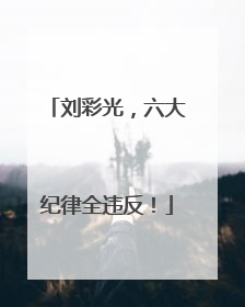 刘彩光，六大纪律全违反！