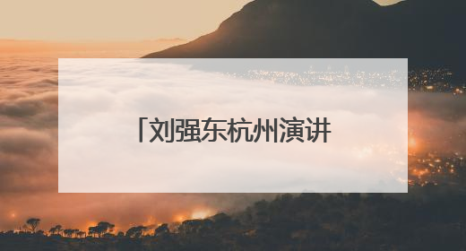 刘强东杭州演讲：梦想只实现了三分之一，坚信永远是青年企业家