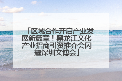 区域合作开启产业发展新篇章！黑龙江文化产业招商引资推介会闪耀深圳文博会