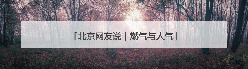 北京网友说｜燃气与人气