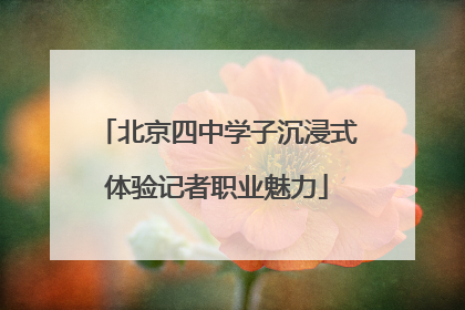 北京四中学子沉浸式体验记者职业魅力