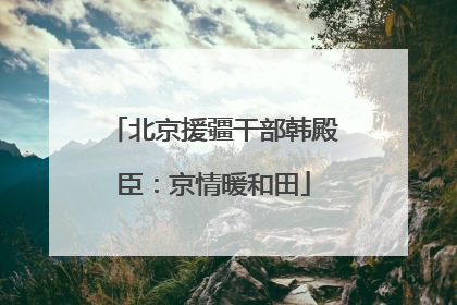 北京援疆干部韩殿臣：京情暖和田