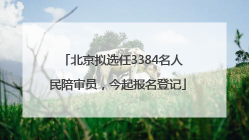 北京拟选任3384名人民陪审员，今起报名登记