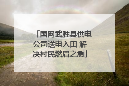 国网武胜县供电公司送电入田 解决村民燃眉之急