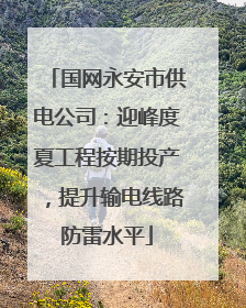 国网永安市供电公司：迎峰度夏工程按期投产，提升输电线路防雷水平