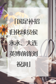国足补招归化球员侯永永、大连英博前锋刘祝润