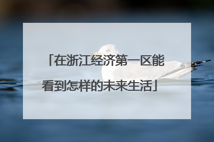 在浙江经济第一区能看到怎样的未来生活