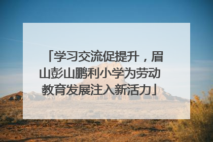 学习交流促提升，眉山彭山鹏利小学为劳动教育发展注入新活力