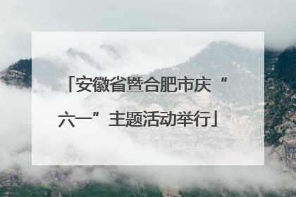 安徽省暨合肥市庆“六一”主题活动举行