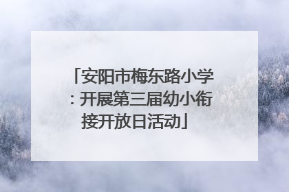 安阳市梅东路小学：开展第三届幼小衔接开放日活动