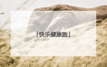 快乐健康跑