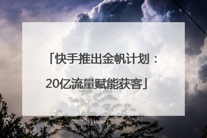 快手推出金帆计划：20亿流量赋能获客