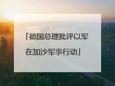 德国总理批评以军在加沙军事行动