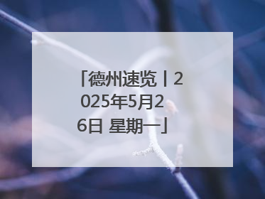 德州速览丨2025年5月26日 星期一