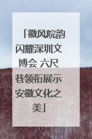 徽风皖韵闪耀深圳文博会 六尺巷领衔展示安徽文化之美