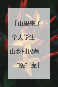 山里来了个大学生 山乡村民有“医”靠