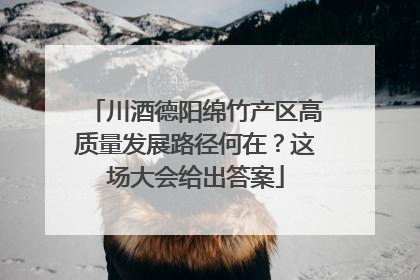 川酒德阳绵竹产区高质量发展路径何在？这场大会给出答案