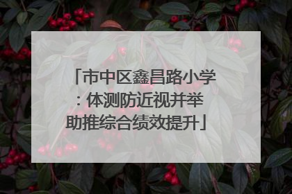 市中区鑫昌路小学：体测防近视并举 助推综合绩效提升