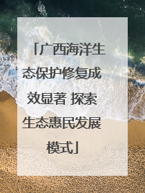 广西海洋生态保护修复成效显著 探索生态惠民发展模式