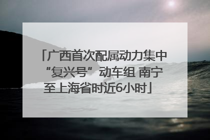 广西首次配属动力集中“复兴号”动车组 南宁至上海省时近6小时