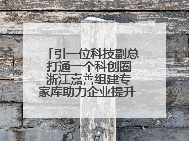 引一位科技副总 打通一个科创圈 浙江嘉善组建专家库助力企业提升自主创新能力