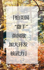 怕美国“撒手” 英国欲加大开发核武力