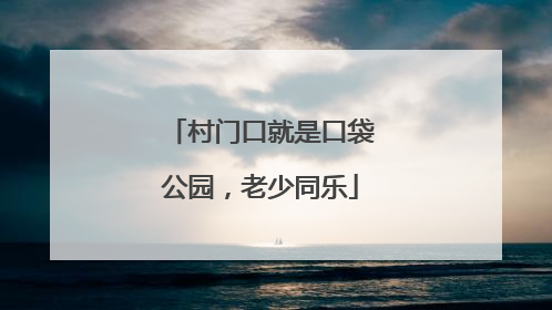 村门口就是口袋公园，老少同乐