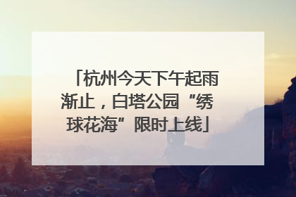 杭州今天下午起雨渐止，白塔公园“绣球花海”限时上线