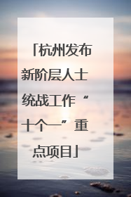 杭州发布新阶层人士统战工作“十个一”重点项目