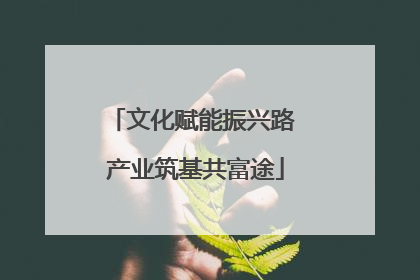 文化赋能振兴路 产业筑基共富途