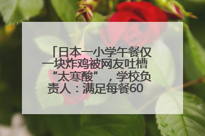日本一小学午餐仅一块炸鸡被网友吐槽“太寒酸”，学校负责人：满足每餐600千卡的标准