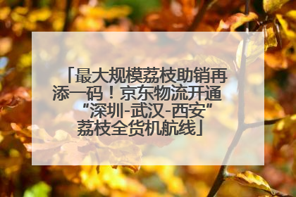 最大规模荔枝助销再添一码！京东物流开通“深圳-武汉-西安” 荔枝全货机航线