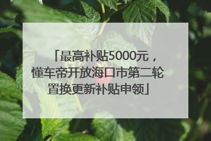 最高补贴5000元，懂车帝开放海口市第二轮置换更新补贴申领
