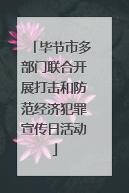 毕节市多部门联合开展打击和防范经济犯罪宣传日活动
