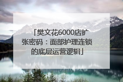 樊文花6000店扩张密码：面部护理连锁的底层运营逻辑