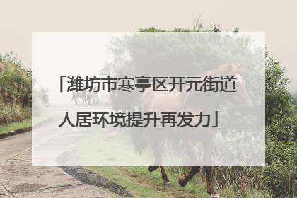 潍坊市寒亭区开元街道人居环境提升再发力