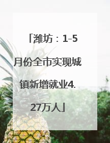 潍坊：1-5月份全市实现城镇新增就业4.27万人