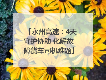 永州高速：4天守护协助 化解故障货车司机难题