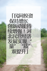 民间投资保持增长 创新动能持续增强！河北民营经济发展实现“量”“质”双提升
