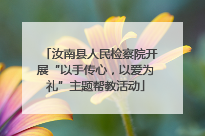 汝南县人民检察院开展“以手传心，以爱为礼”主题帮教活动